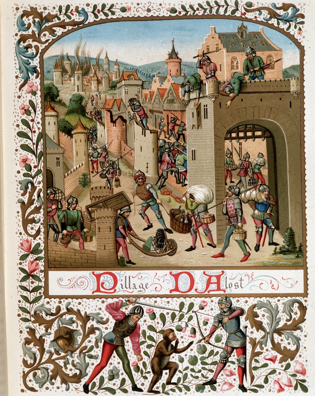 Grabieże Aalst (flamandzka Belgia), średniowiecze autorstwa Jean (after) Froissart