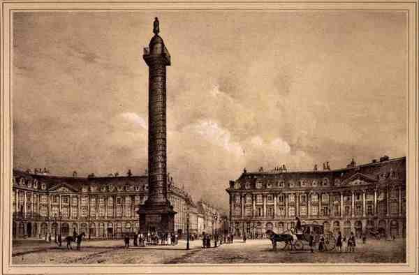 Widok repliki kolumny Trajana na Place Vendome, wyd. Auguste Bry (lit.) autorstwa Jean (after) Jacottet