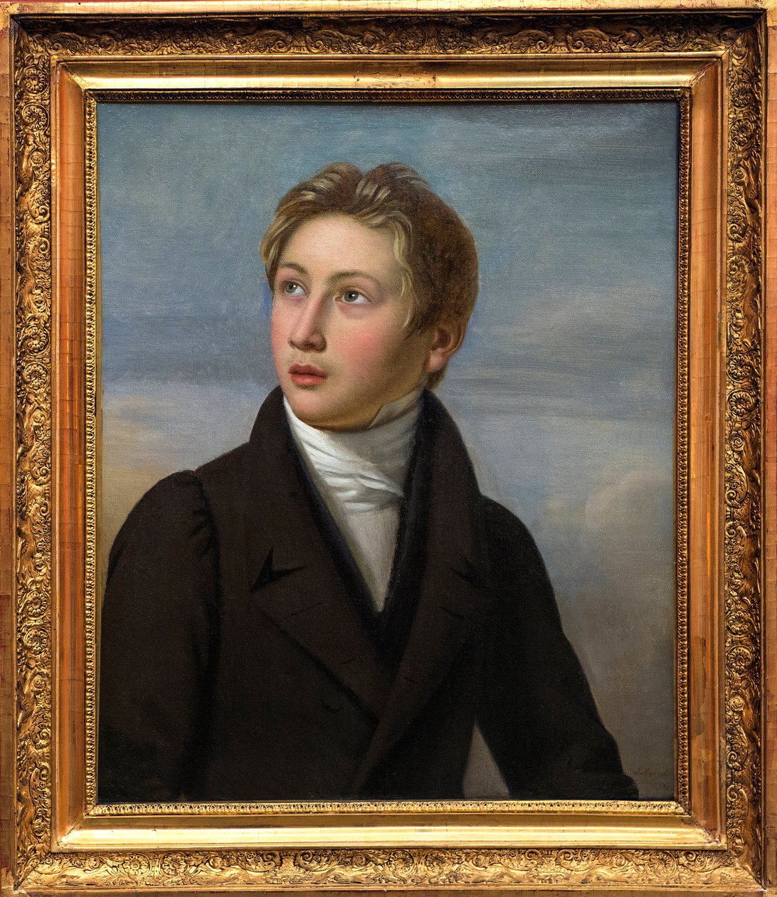 Portret dziecka Liszta - Portret Franciszka Liszta (1811-1886), Jean Vignaud (1775-1826) w 1826 - Muzeum Sztuk Pięknych w Nimes autorstwa Jean (after) Vignaud