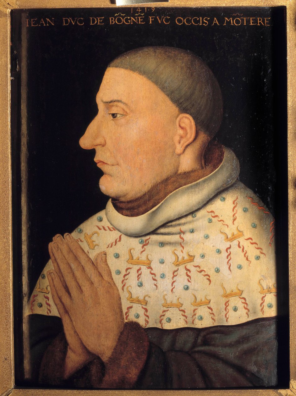 Portret Jana bez strachu, księcia Burgundii (1371-1419) Obraz przypisywany Jeanowi Malouelowi (czynny w latach 1397-1415) autorstwa Jean (attr. to) Malouel or Maelwael