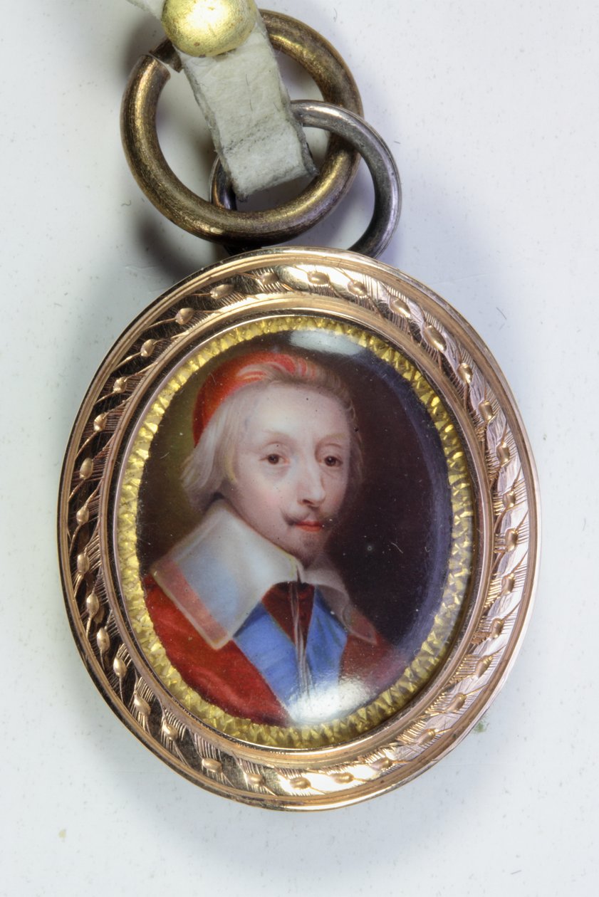 Armand-Jean Du Plessis, kardynał, książę De Richelieu (emalia) autorstwa Jean (school of) Petitot