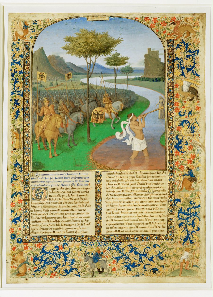 Le passage du Rubicon par Cesar - Cezar przekraczający Rubikon ... autorstwa Jean (style of) Fouquet