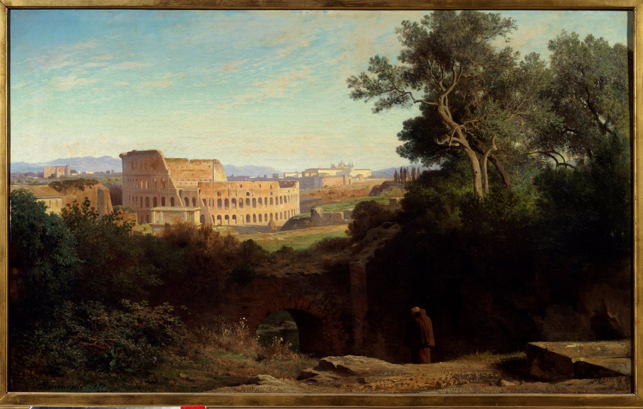 Widok na Colisee (Colosseo) z Mount Palatin (Palatino) do Rzymu Obraz Achille Benouville (1815-1891) 1870 Nd. 0,78x1,26 m Paryż, musee d