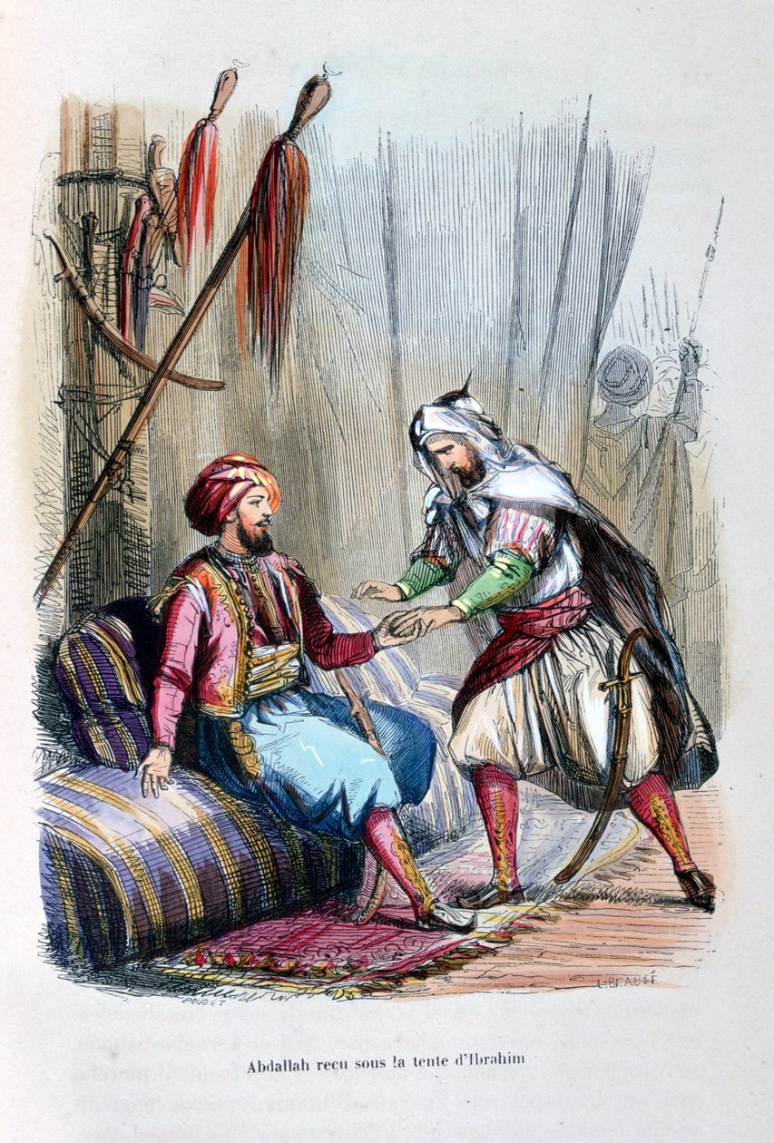Abdullah otrzymany w namiocie Ibrahima Paszy, 1818, c1847 autorstwa Jean Adolphe Beauce