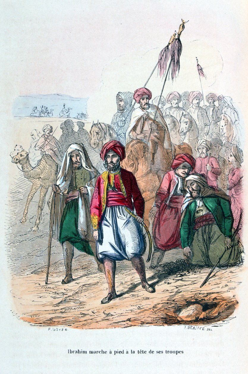 Ibrahim Pasza maszerujący na czele swoich oddziałów, 1811-1818 1847 autorstwa Jean Adolphe Beauce