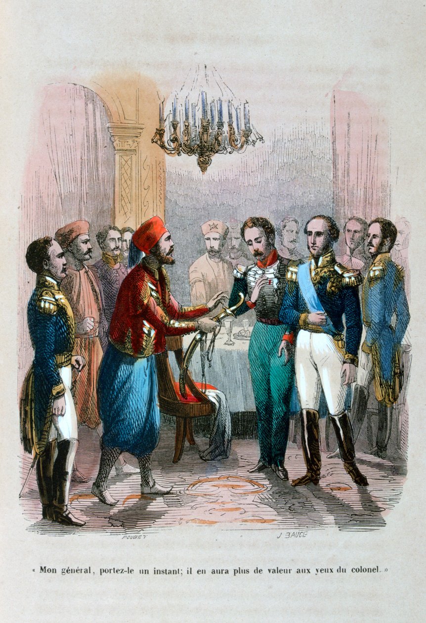 Spotkanie Ibrahima Pachy z pułkownikiem Faudoa, Egipt, 1828 1847 autorstwa Jean Adolphe Beauce
