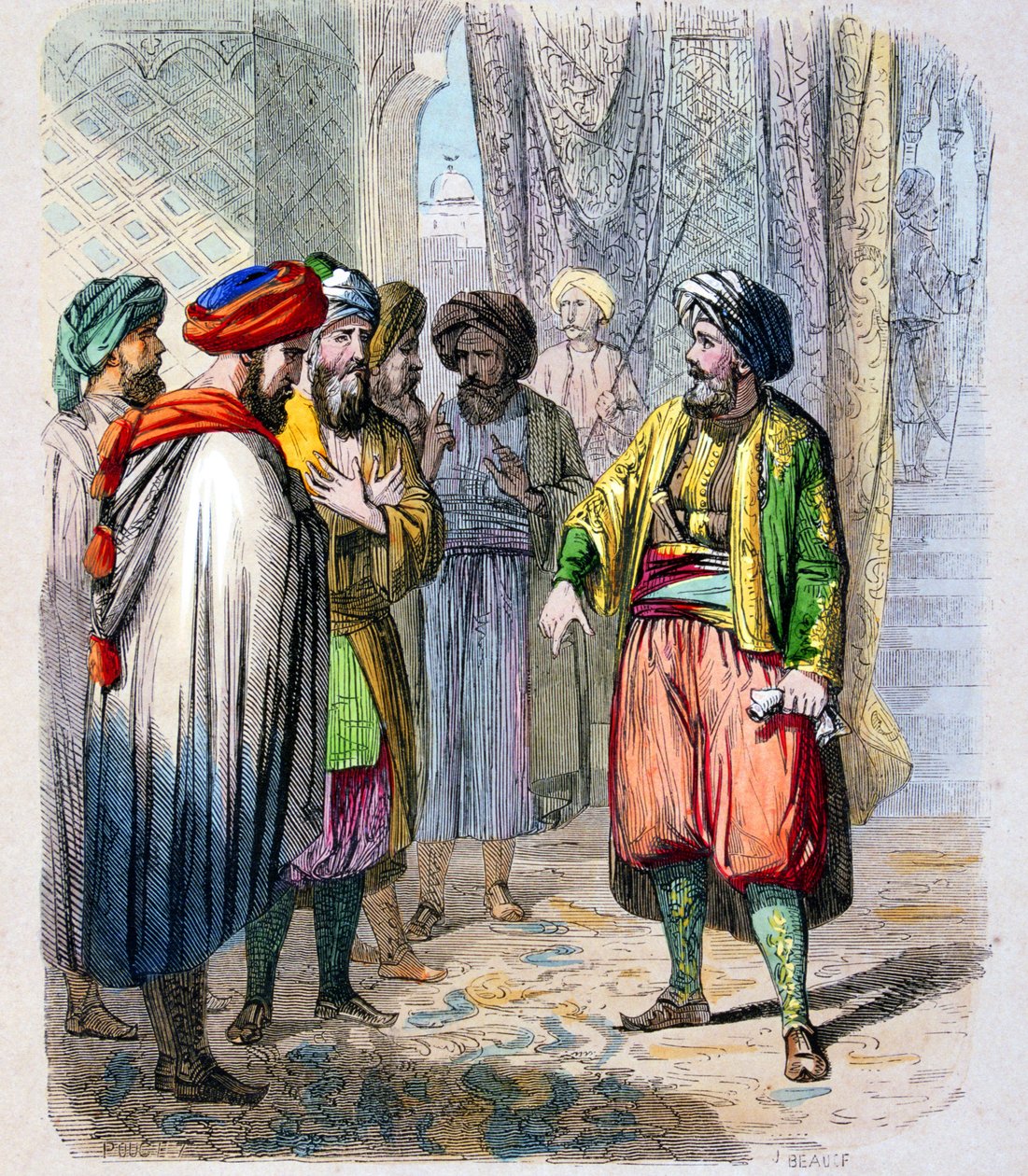 Mehemet Ali (1769-1849) recoit des messages de son fils en campagne en Arabie - Muhammad Ali Pasha lub Mehmet Ali otrzymuje wiadomości z kampanii swojego syna w Arabii. Aby zapewnić pokonanie opozycji w Arabii, Muhammad Ali wysłał swojego syna, Ib autorstwa Jean Adolphe Beauce