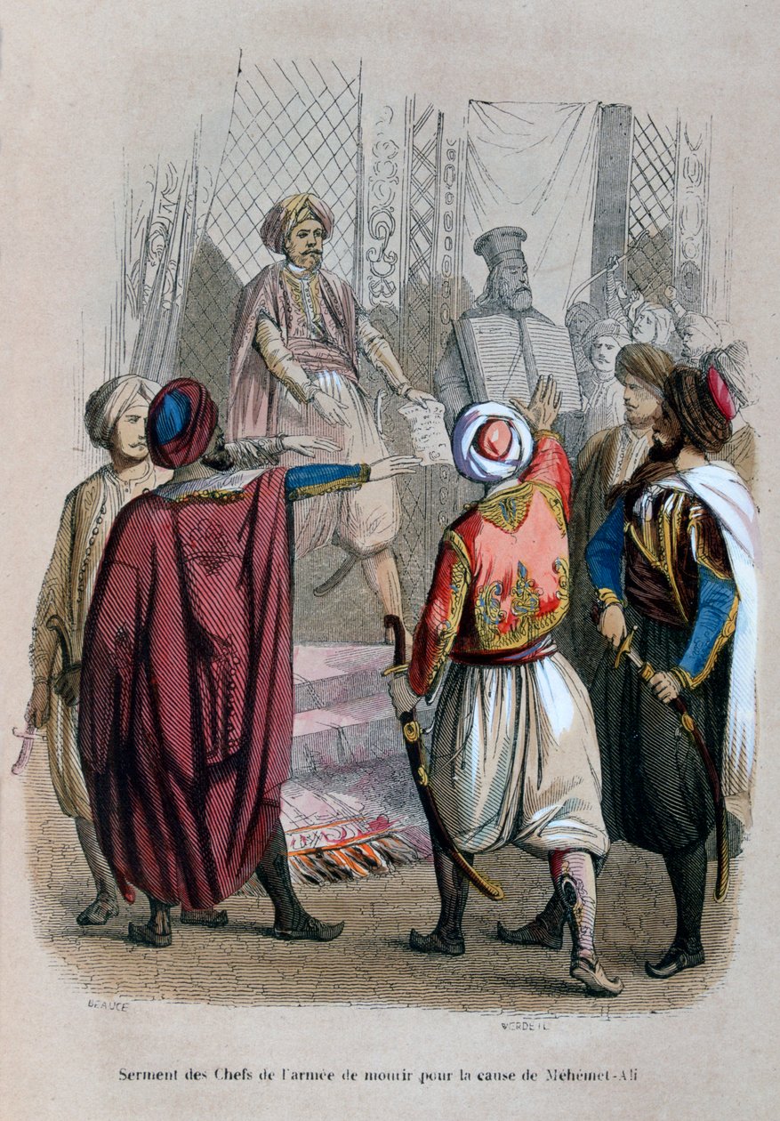 Przysięga dowódców armii na śmierć za sprawę Mehmeta Alego, Egipt, 1805 1847 autorstwa Jean Adolphe Beauce