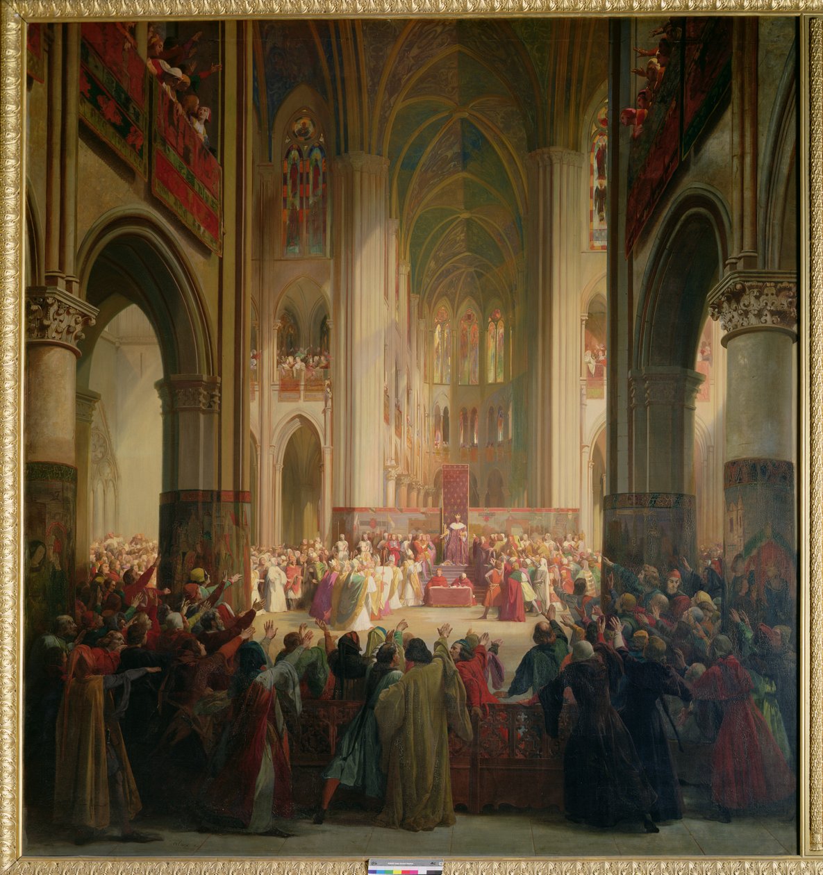Stan Generalny Paryża Spotkanie w Notre-Dame po śmierci Karola IV (1295-1328) autorstwa Jean Alaux