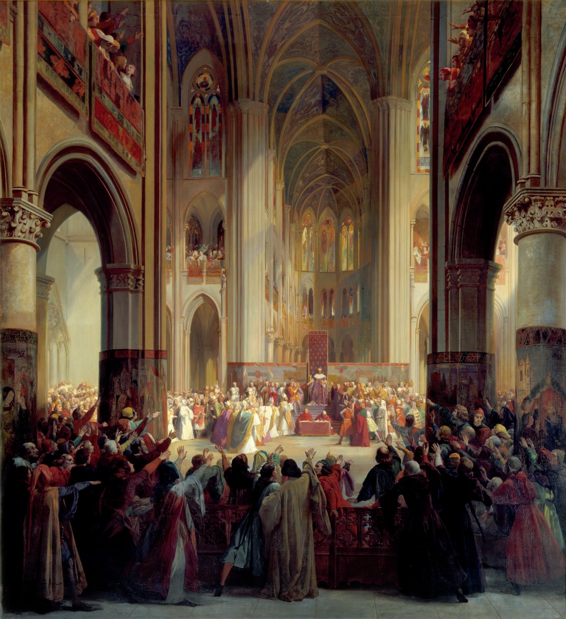 Stany Generalne Paryża, 1328, połowa XIX wieku. autorstwa Jean Alaux