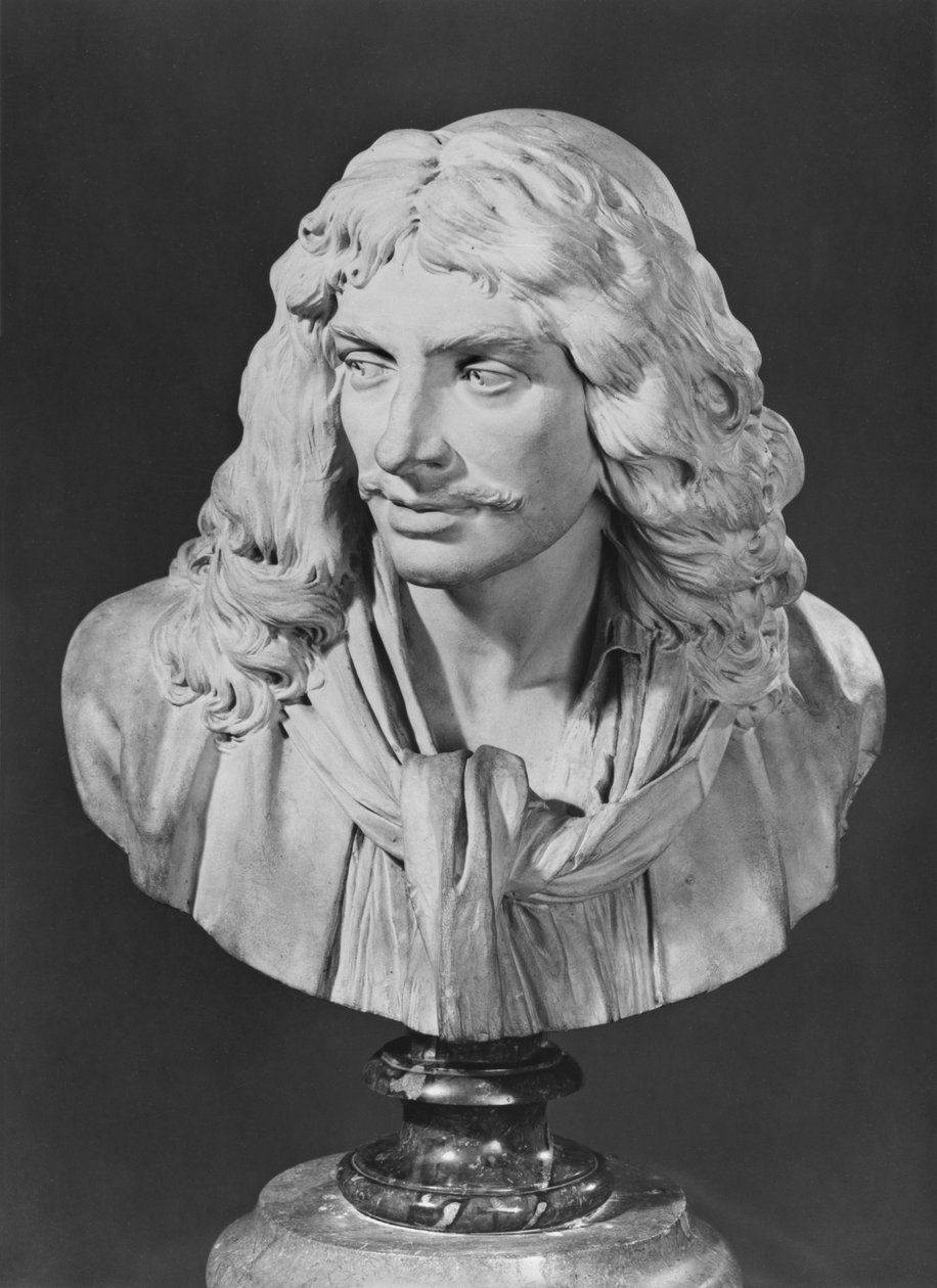 Popiersie Jean-Baptiste Poquelina, znanego jako Moliere, 1781 (terakota) autorstwa Jean Antoine Houdon