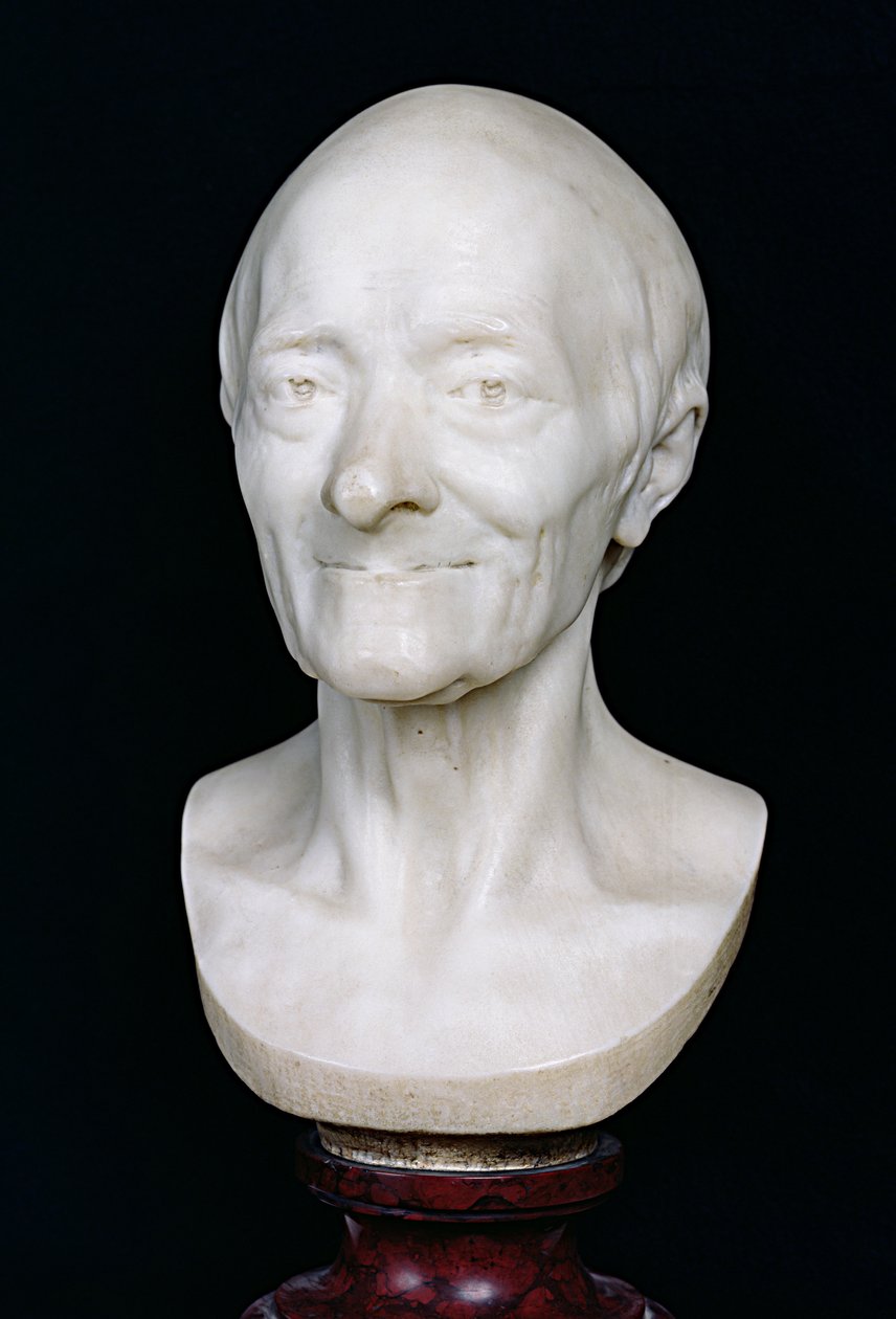 Popiersie Woltera (1694-1778) bez peruki, 1778 (marmur) autorstwa Jean Antoine Houdon