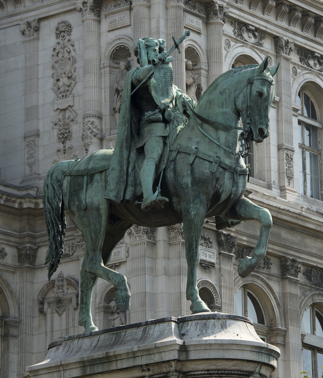 Pomnik konny prevota kupców paryskich Etienne Marcel autorstwa Jean Antoine Marie Idrac