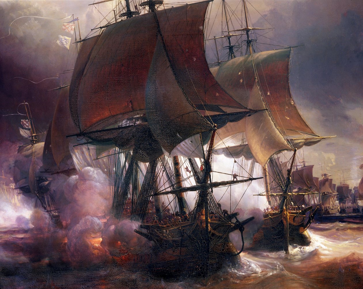 Bitwa morska pod Ouessant pomiędzy flotą francuską i brytyjską, 27 lipca autorstwa Jean Antoine Theodore Gudin