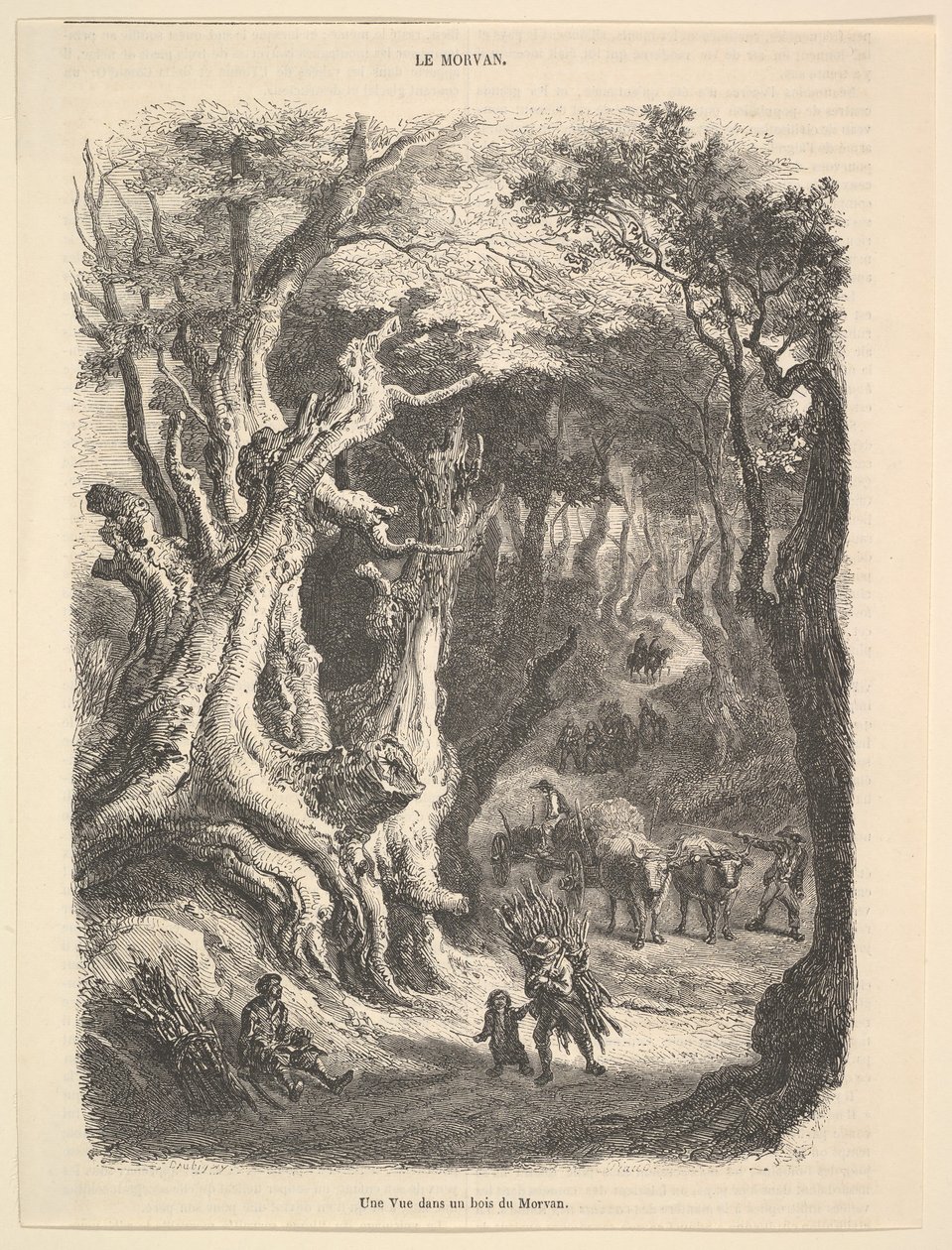 Widok w lesie Morvan, 1837-66. autorstwa Jean Antoine Watteau