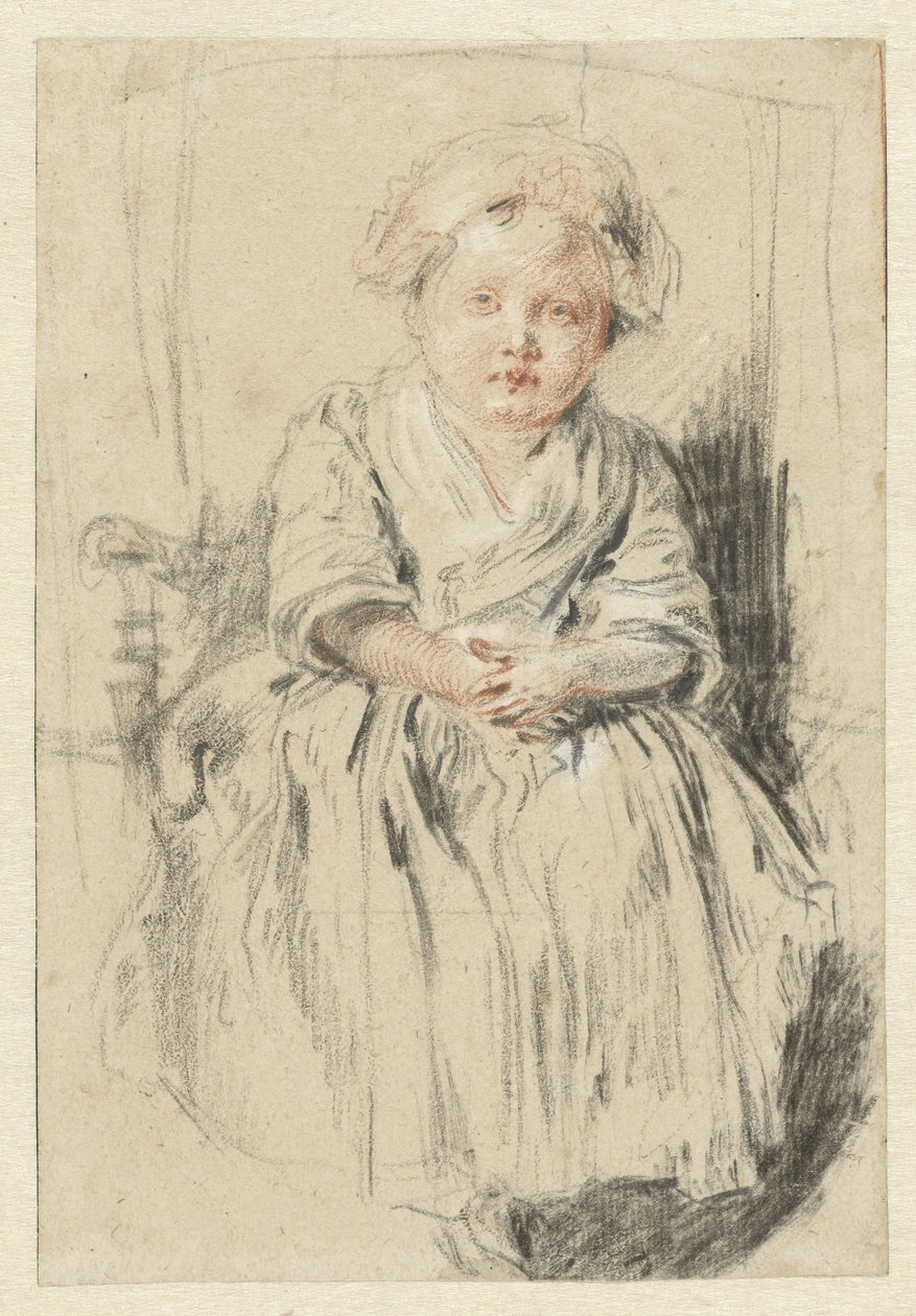 Dziecko siedzące na krześle autorstwa Jean Antoine Watteau