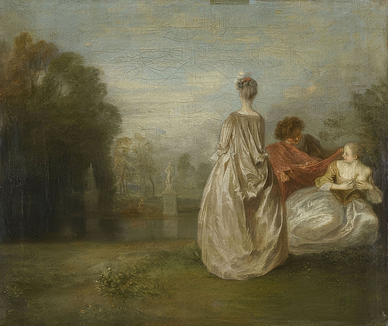 Dwóch kuzynów (Les Deux Cousines). Około 1716 autorstwa Jean Antoine Watteau