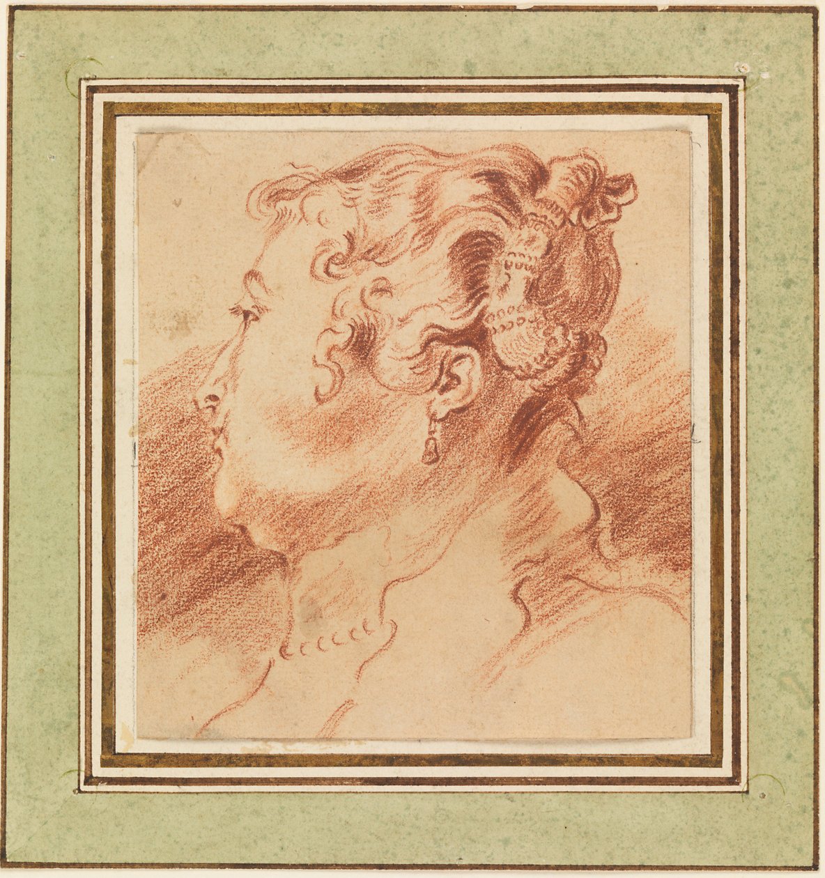 „Etude de tete de femme” (Studium kobiecej głowy) Sanguine de Jean Antoine Watteau (1684-1721) vers 1725 Dim 13,3x12,1 cm Cooper-Hewitt National Design Museum autorstwa Jean Antoine Watteau