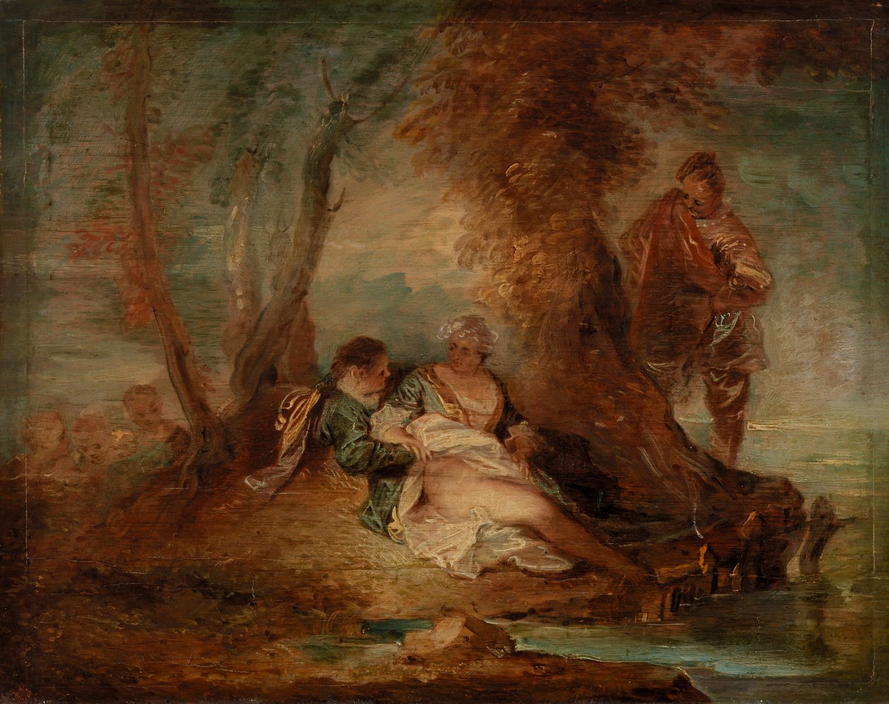 Postacie w krajobrazie autorstwa Jean Antoine Watteau