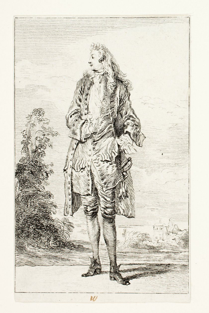 Pan, ręka w kamizelce autorstwa Jean Antoine Watteau