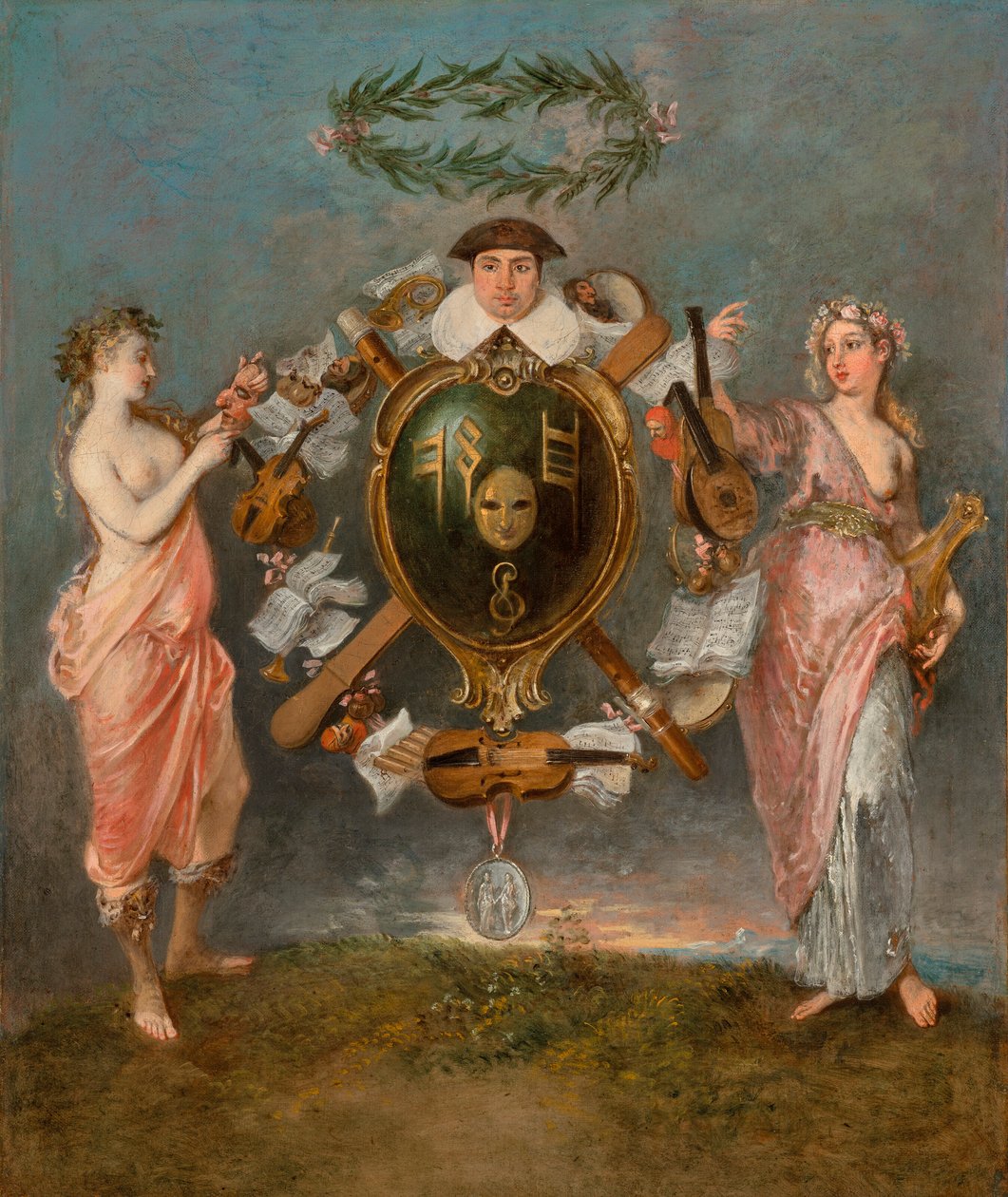 Sojusz muzyki i komedii autorstwa Jean Antoine Watteau