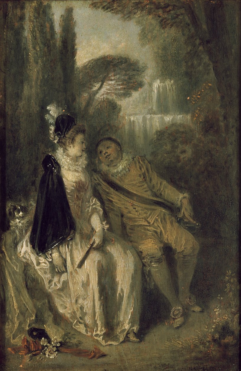 Łaskawy odpoczynek, ok. 1713 (olej na panelu) autorstwa Jean Antoine Watteau