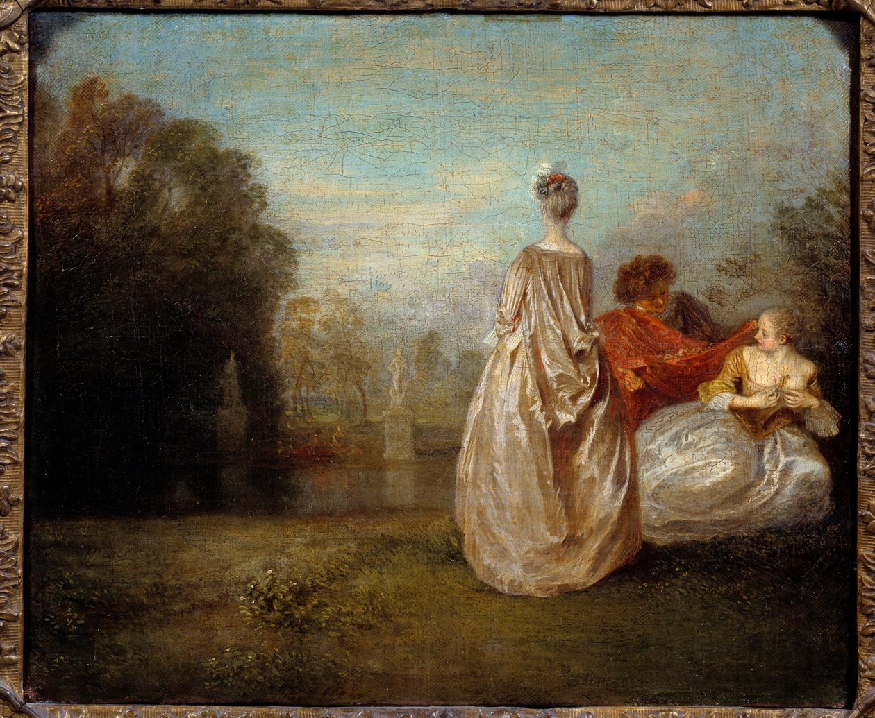 Dwóch kuzynów Obraz Jean Antoine Watteau (1684-1721) 1716 nd. 0,35x0,26m autorstwa Jean Antoine Watteau