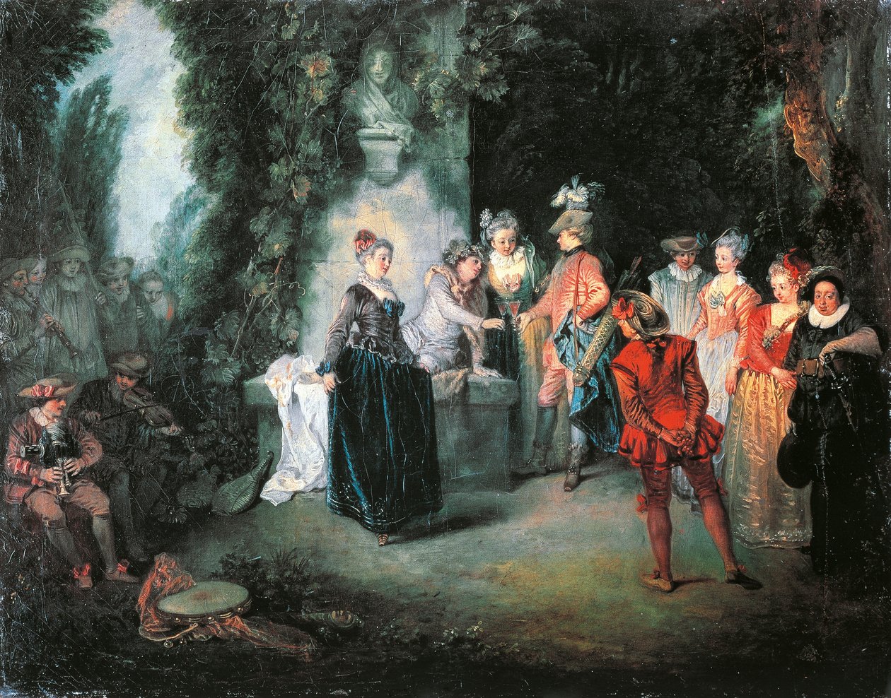 Miłość w teatrze francuskim, Jean-Antoine Watteau (1684-1721) autorstwa Jean Antoine Watteau