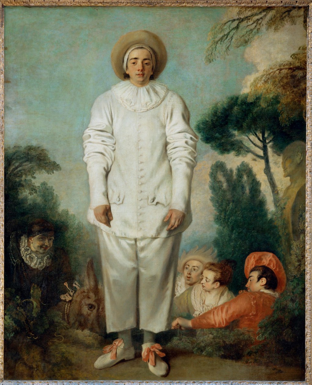 Pierrot, wcześniej znany jako Gilles ... autorstwa Jean Antoine Watteau