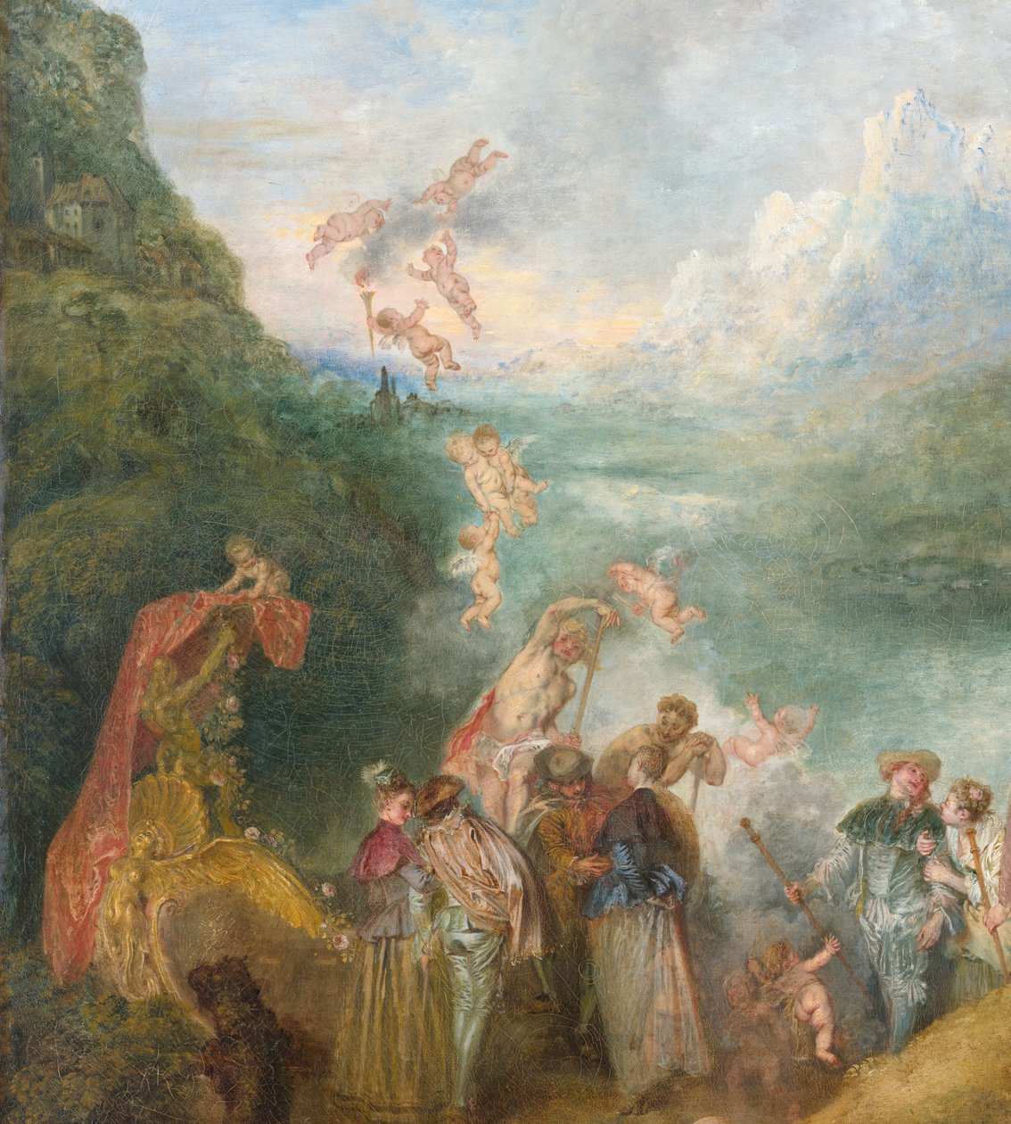 Pielgrzymka do Cythery zaokrętowanej po Cythera Detal: Putti, 1717 autorstwa Jean Antoine Watteau