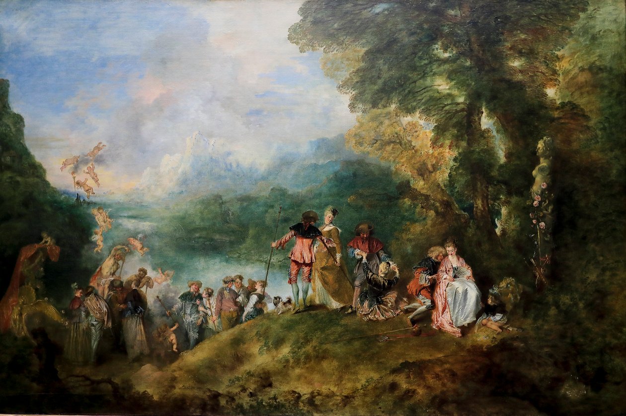 Pielgrzymka na wyspę Cythera autorstwa Jean Antoine Watteau