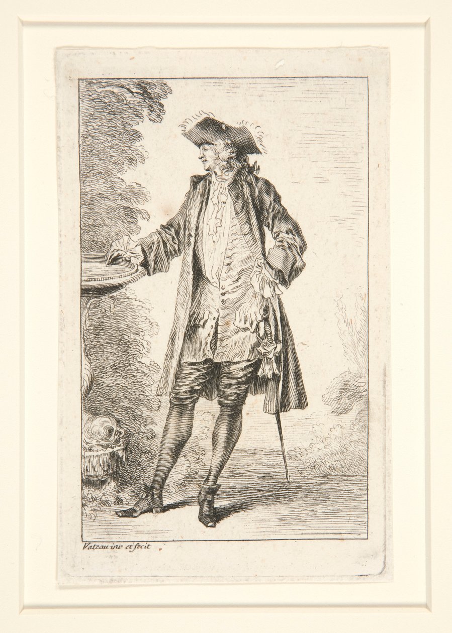 Talerz z serii Figures de mode (Figurki mody) autorstwa Jean Antoine Watteau