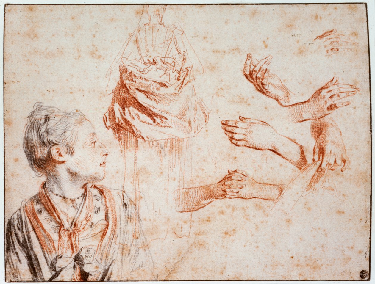 Studium, 1716-1718 autorstwa Jean Antoine Watteau