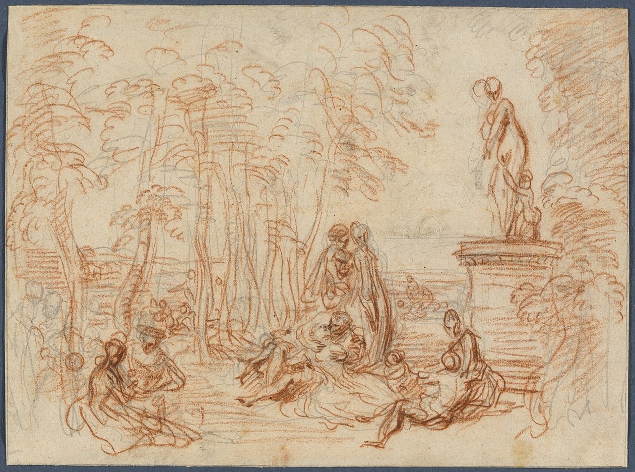 Studium dla Uczty Miłości autorstwa Jean Antoine Watteau