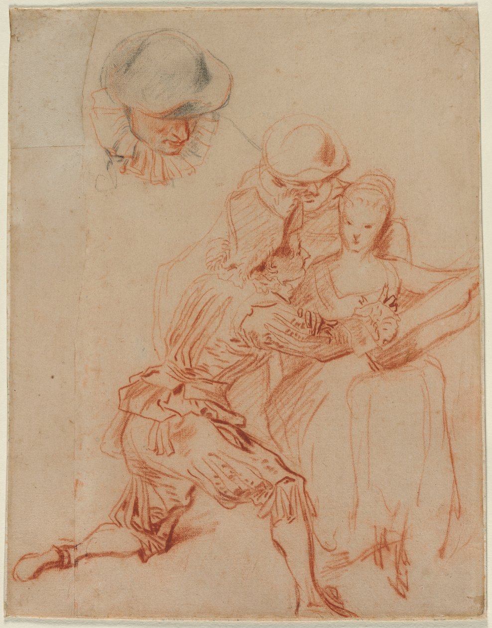 Studium do Romansa Le Conteur, ok. 1930. 1716. autorstwa Jean Antoine Watteau
