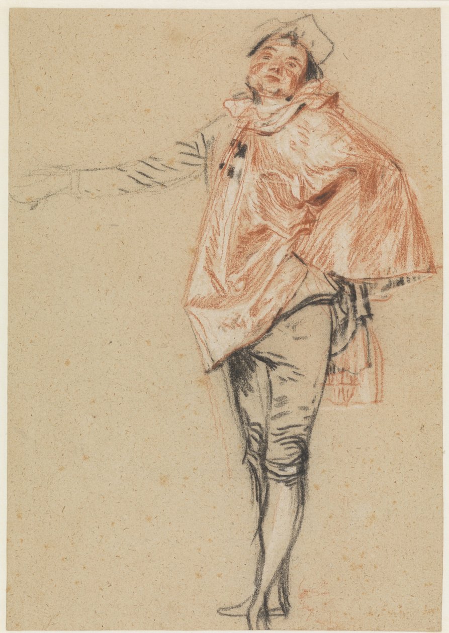 Studium stojącego tancerza z wyciągniętą ręką, 1710 autorstwa Jean Antoine Watteau