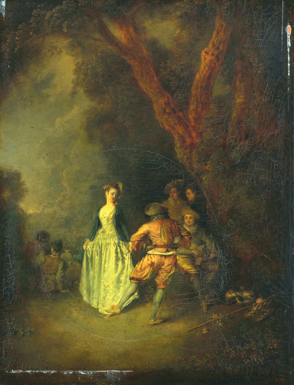 Taniec wiejski, ok. 1711 autorstwa Jean Antoine Watteau