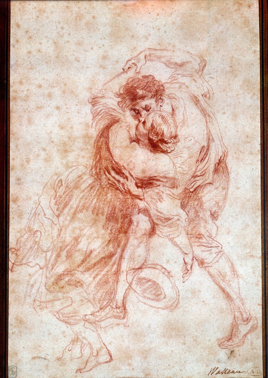 Pocałunek Draw ma krew Jean Antoine Watteau (1684-1721). 18 wiek. Paryż, Luwr autorstwa Jean Antoine Watteau