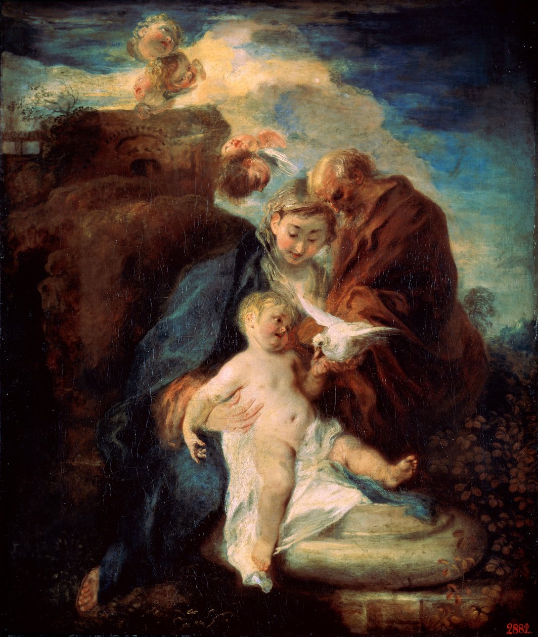 Święta Rodzina odpoczywa podczas ucieczki do Egiptu, 1719. autorstwa Jean Antoine Watteau