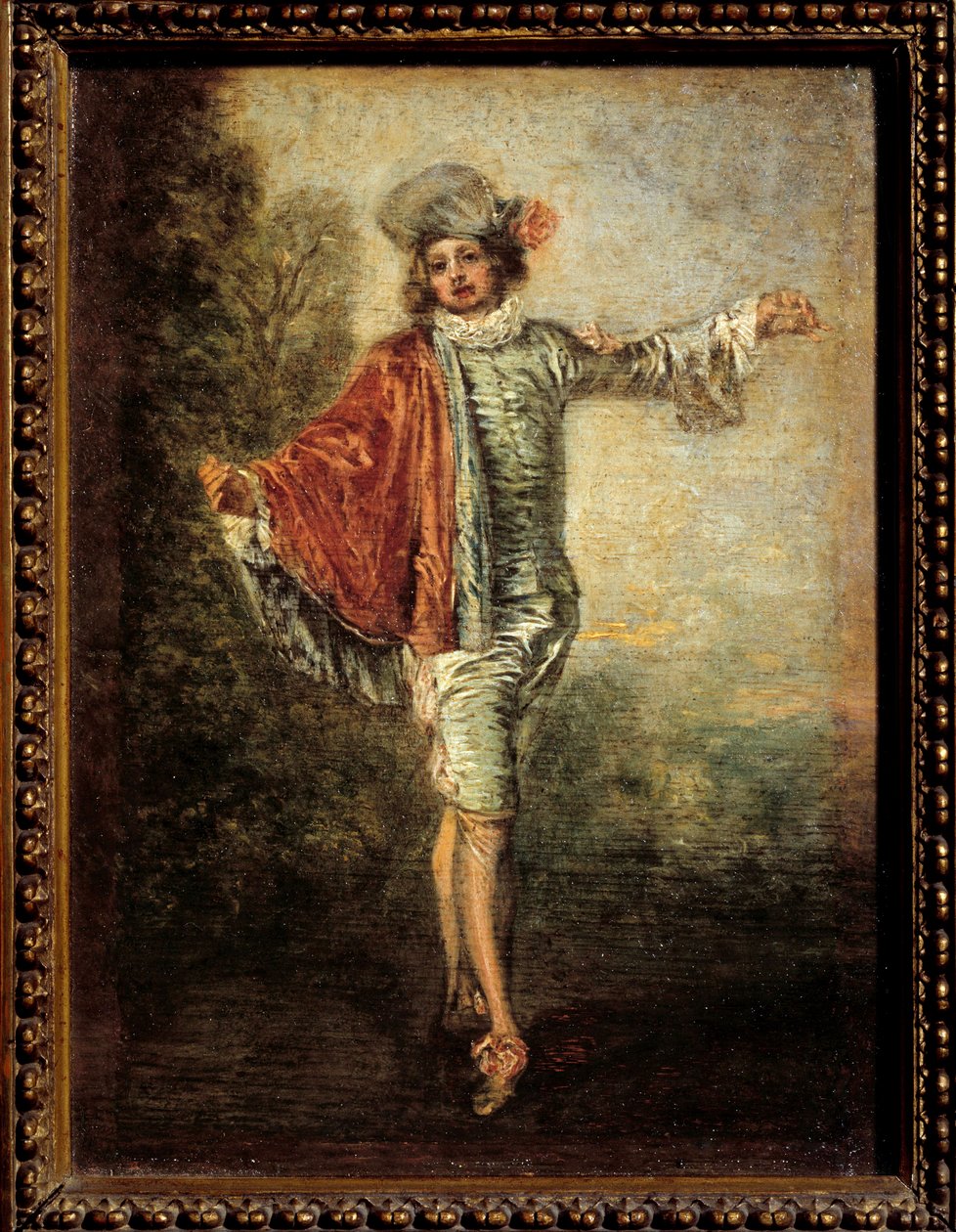 Obojętny. Obraz Jean Antoine Watteau (1684-1721), ok. 1717. Olej na drewnie. Wymiary: 0,25 X 0,19 m. - Człowiek obojętny. Obraz Jeana Antoine