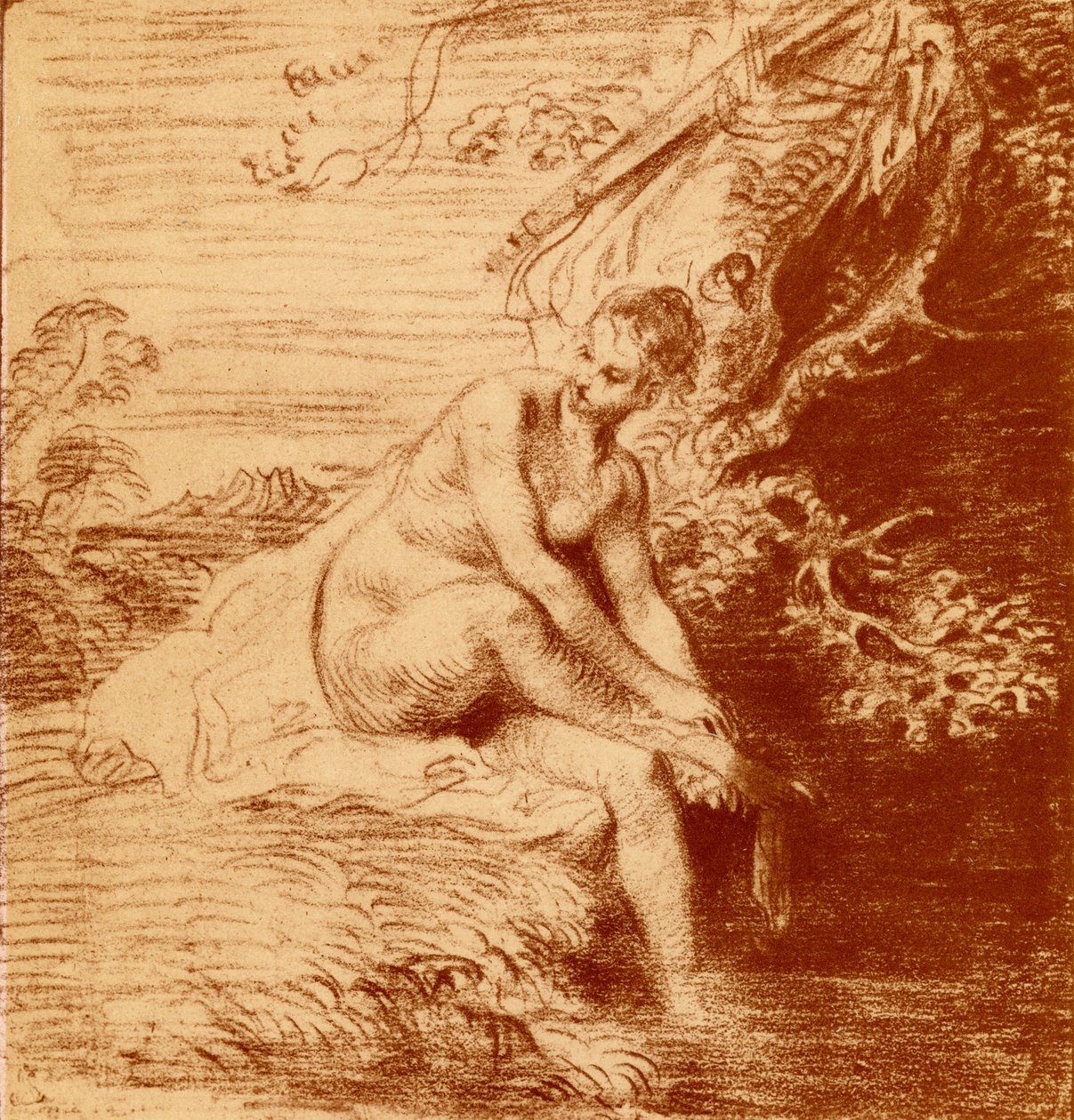 Kąpiel Diany autorstwa Jean Antoine Watteau