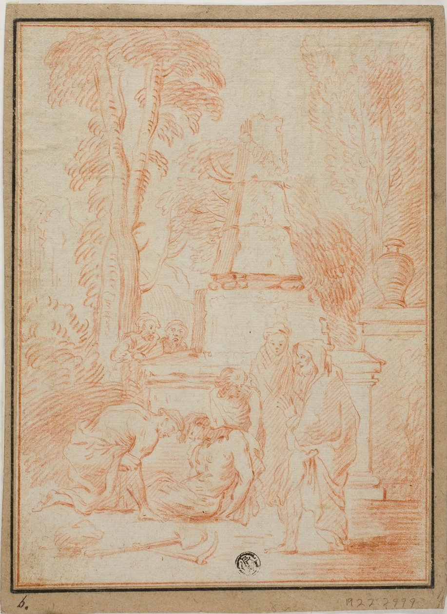 Tobiasz grzebiący zmarłych lub pogrzeb Focjusza autorstwa Jean Antoine Watteau