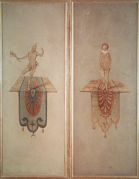 Pierrot (po prawej) i Fou (po lewej) autorstwa Jean Antoine Watteau