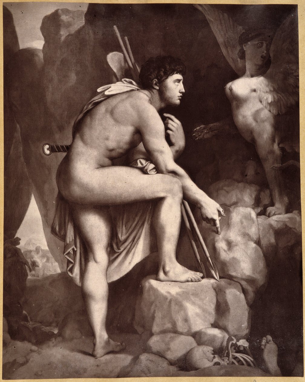 Edyp ze Sfinksem według Ingresa. autorstwa Jean Auguste Dominique (after) Ingres