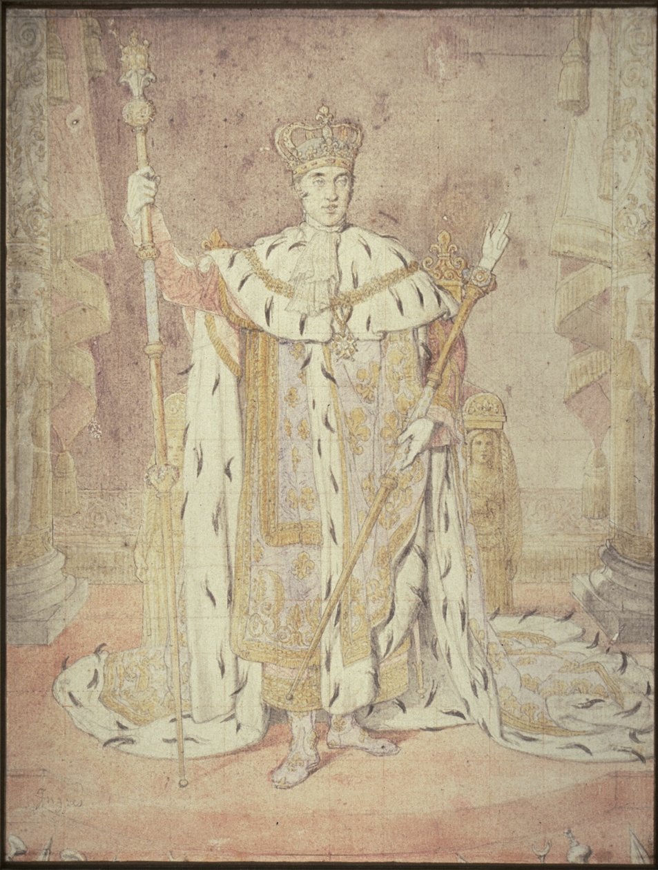 Karol X w szatach koronacyjnych autorstwa Jean Auguste Dominique Ingres
