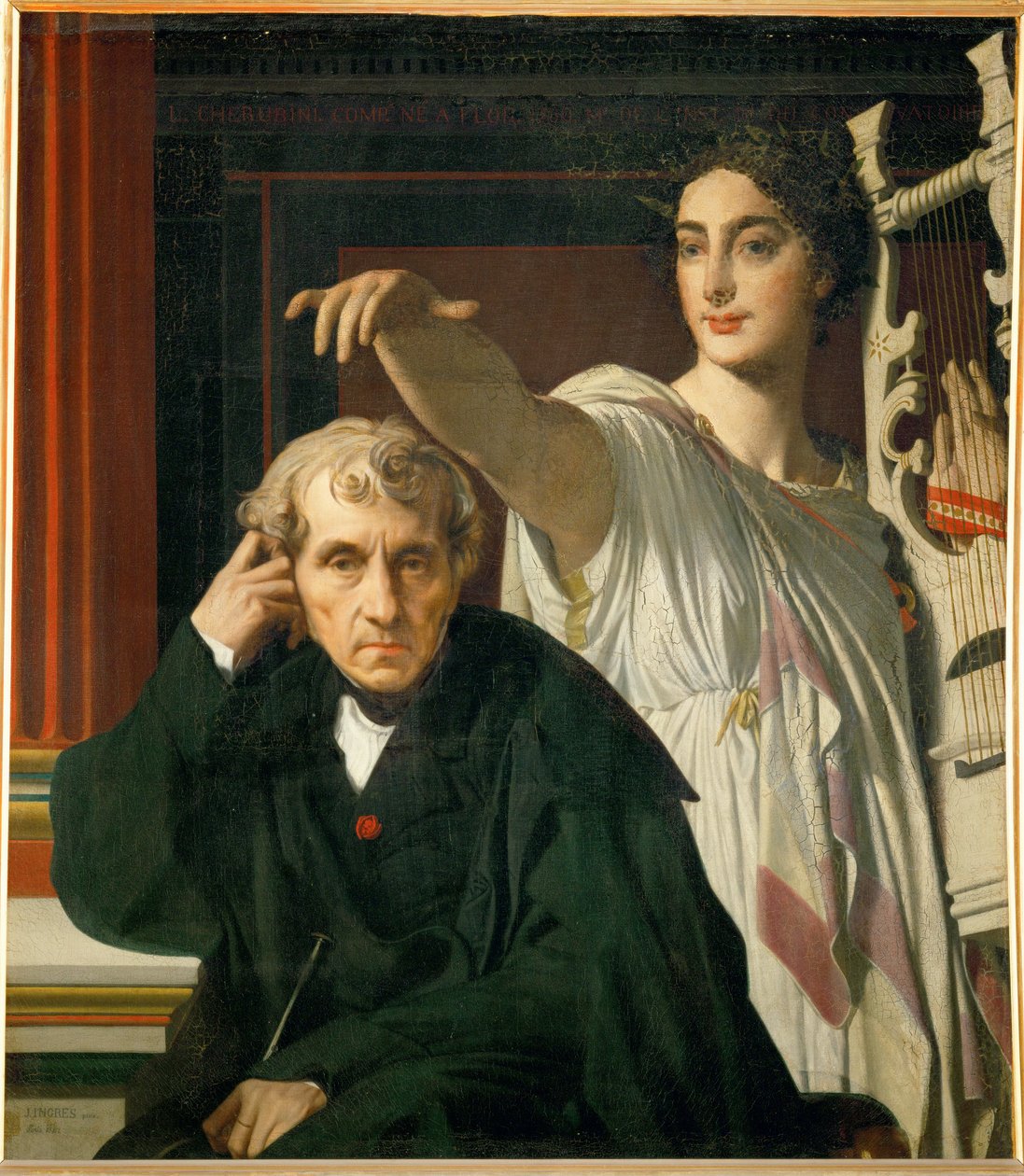 Kompozytor Luigi Cherubini i muza ... autorstwa Jean Auguste Dominique Ingres