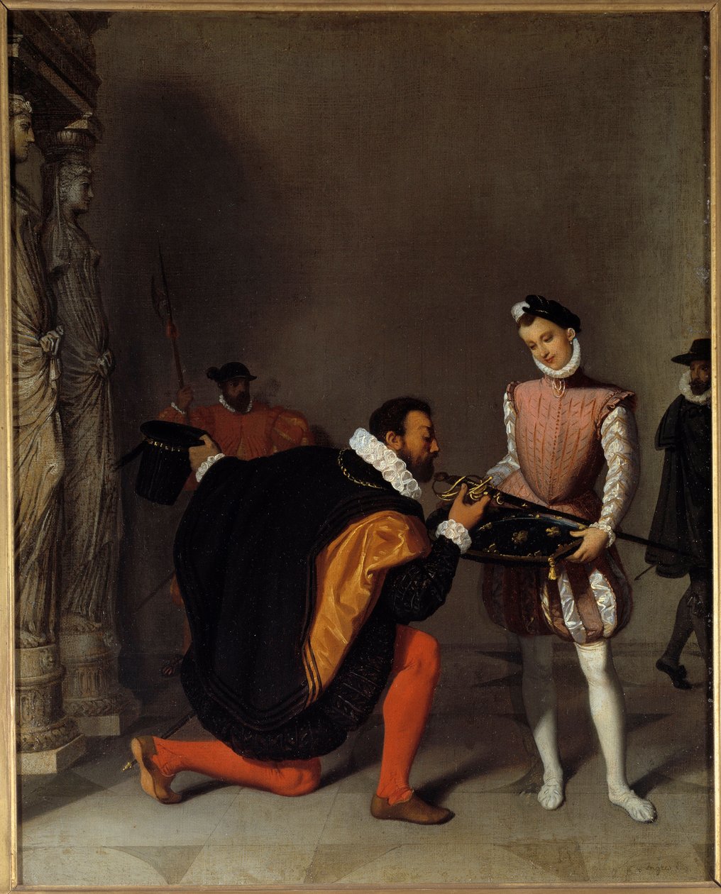 Don Pedro de Toledo, Ambasador Filipa II całujący Spee Henryka IV (1553-1610) w Luwrze Malarstwo Jean-Auguste-Dominique Ingres (1780-1867) XIX-wieczne słońce. 0,45x0,36 m Pau, musee du chateau autorstwa Jean Auguste Dominique Ingres