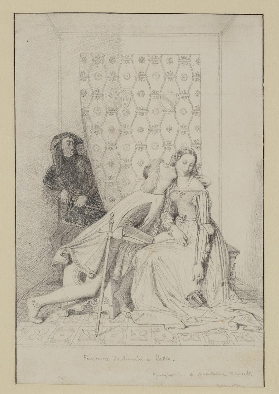 Francesca da Rimini i Paolo autorstwa Jean Auguste Dominique Ingres