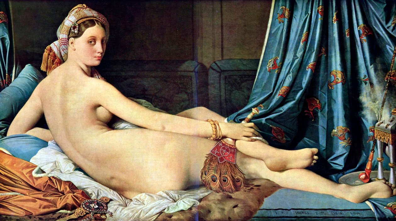 Francuski: La grande odalisque Wielka odaliska autorstwa Jean Auguste Dominique Ingres