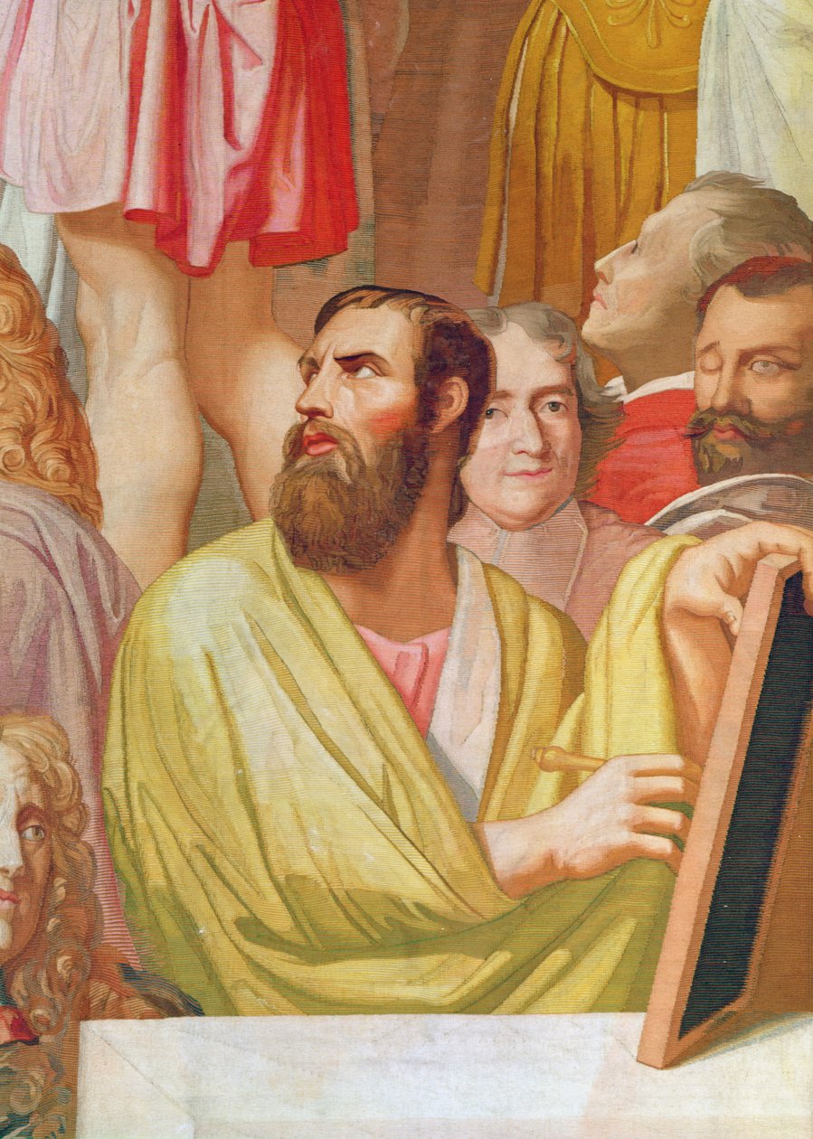 Hołd dla Homera (szczegół na dole po prawej) (gobelin) autorstwa Jean Auguste Dominique Ingres